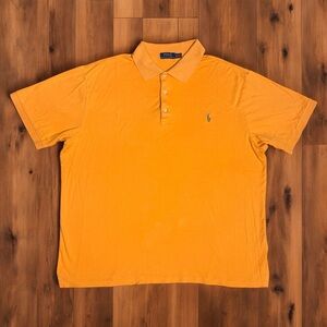 Polo Ralph Lauren Polo Shirt XLT Orange Logo Embroidered Cotton Preppy‎